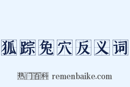 狐踪兔穴反义词是什么意思的图片